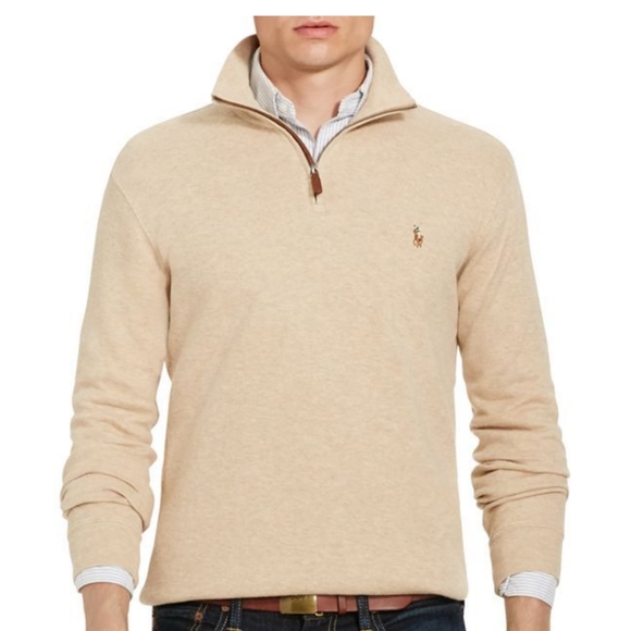 Polo Ralph Lauren Other - Polo Ralph Lauren Estate Rib. quarter zip pullover SZ.Med Tan